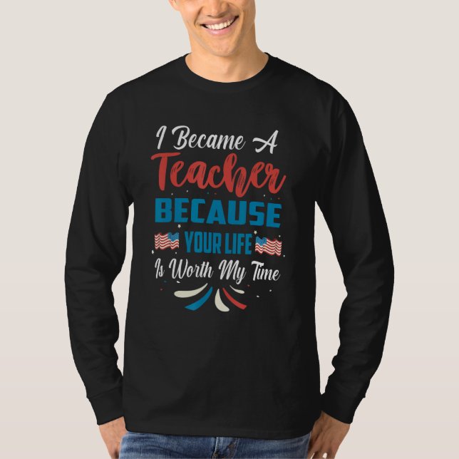 Camiseta All American Teacher Student USA Flag 4th Of July  (Frente)