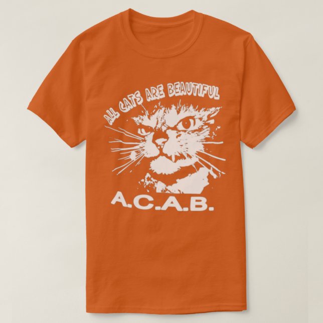 Camiseta All Cats Are Beautiful A C A B  (Frente do Design)