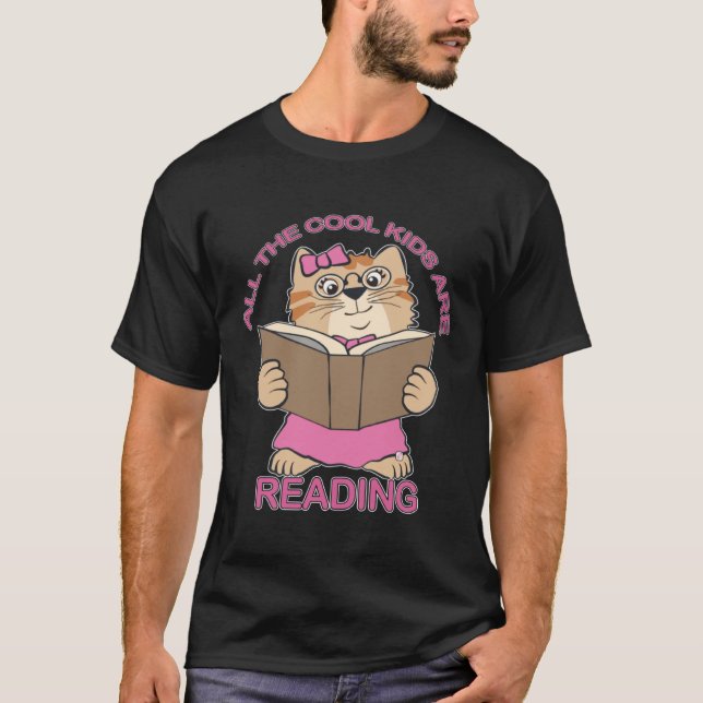 Camiseta All Cool Kids Are Reading Book Nerd  Reading Teach (Frente)