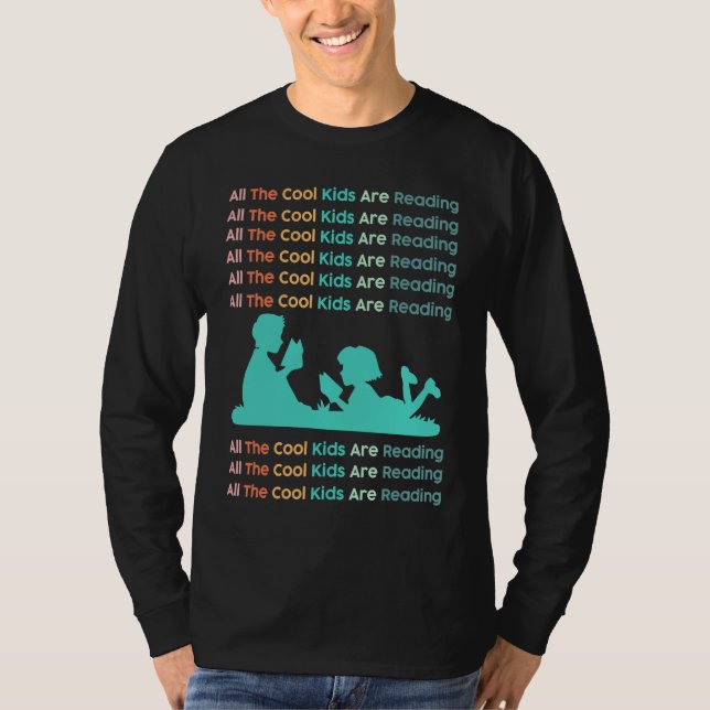Camiseta All Cool Kids Are Reading Book Nerd  Reading Vinta (Frente)
