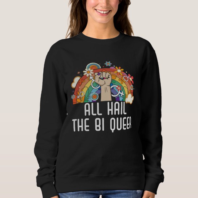 Camiseta All Hail The Bi Queer Bisexual Rainbow Pride LGBTQ (Frente)