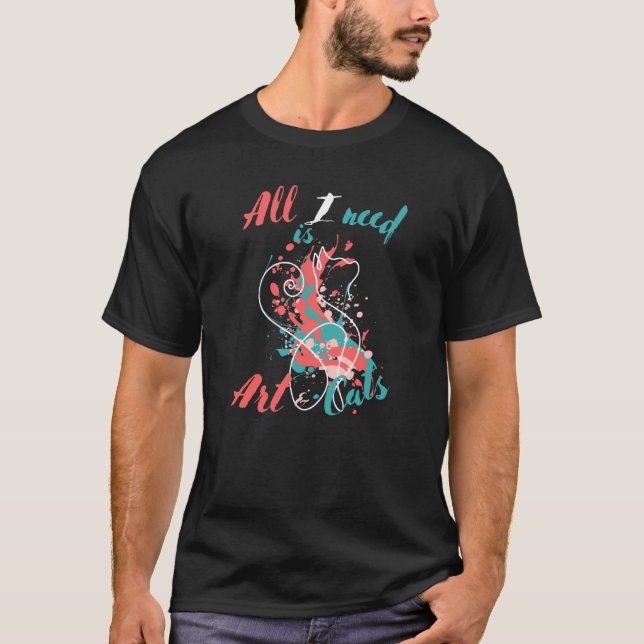 Camiseta All I need is and Cats Cool Line  1 (Frente)
