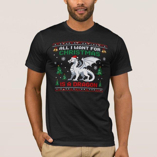 Camiseta All I Want For Christmas Is A Dragon (Frente)