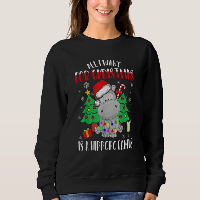 Camiseta All I Want For Christmas Is A Hippopotamus Buffalo (Frente)