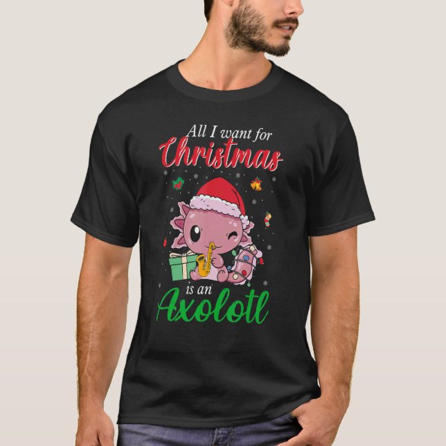 Camiseta All I want for Christmas is an Axolotl Christmas H (Frente)