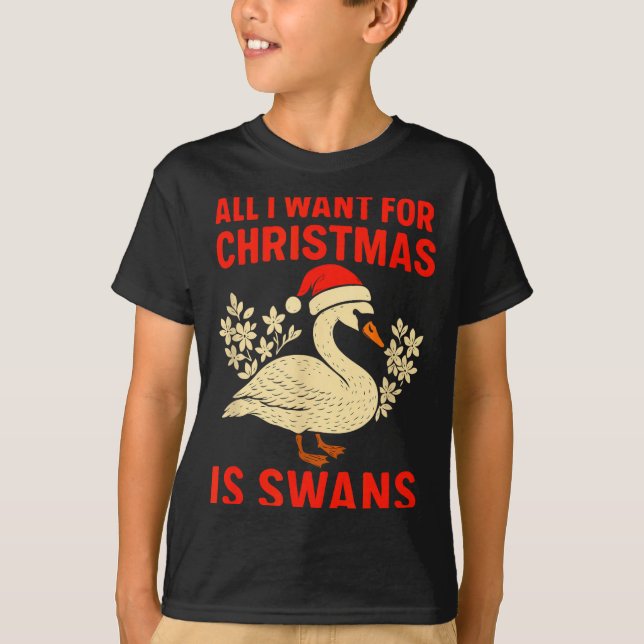 Camiseta All I Want For Christmas Is Swans Ugly Xmas Sweate (Frente)