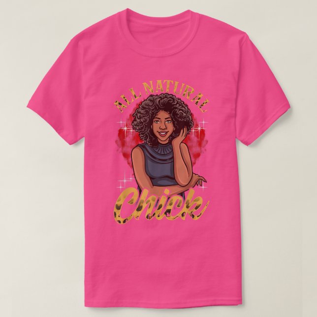 Camiseta All Natural Afro African Natural Hair Bla (Frente do Design)