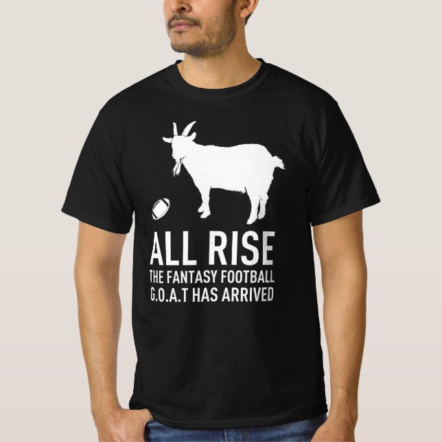 Camiseta All Rise Fantasy Futebol GOAT - campeão da Liga (Frente)