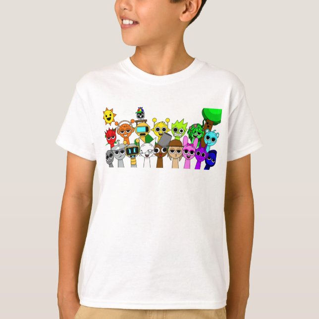 Camiseta All Sprunki Fun Simon Oren Funbot Pinki Wenda  (Frente)