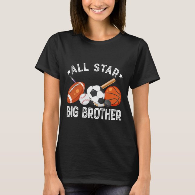 Camiseta All Star Big Brother Of The Birthday Sketll Soccer (Frente)
