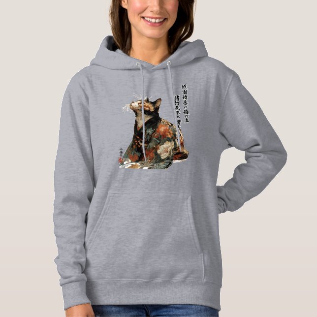 Camiseta "All Things Change" Japanese Cat in Kimono Art (Frente)