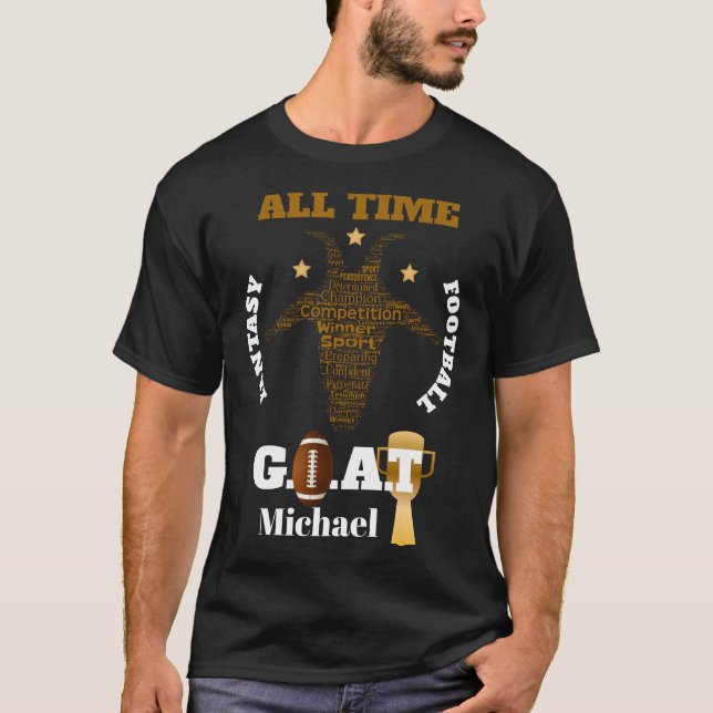 Camiseta All Time Fantasy Football GOAT Tee (Personalizar) (Frente)