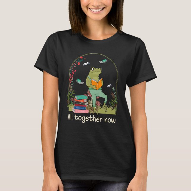 Camiseta All Together Now Summer Reading 2023 Cute Frog Rea (Frente)