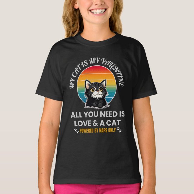 Camiseta All You Need Is Love & A Cat T-Shirt, Funny Cat  (Frente)