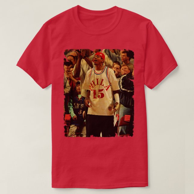 Camiseta Allen Iverson Vintage Design De Basquete (Frente do Design)