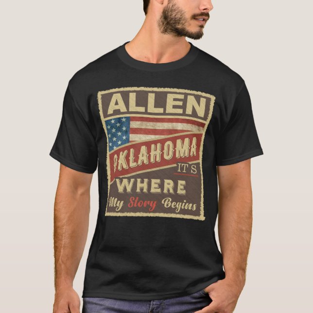 Camiseta ALLEN, OK É onde minha história começa (Frente)