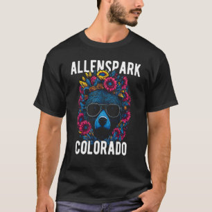 Camiseta Allenspark Colorado USA Fun Bear com Flores Desi