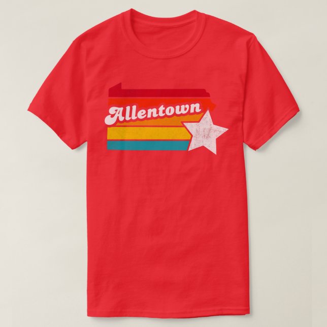 Camiseta Allentown Pennsylvania Vintage afressou Souvenir (Frente do Design)