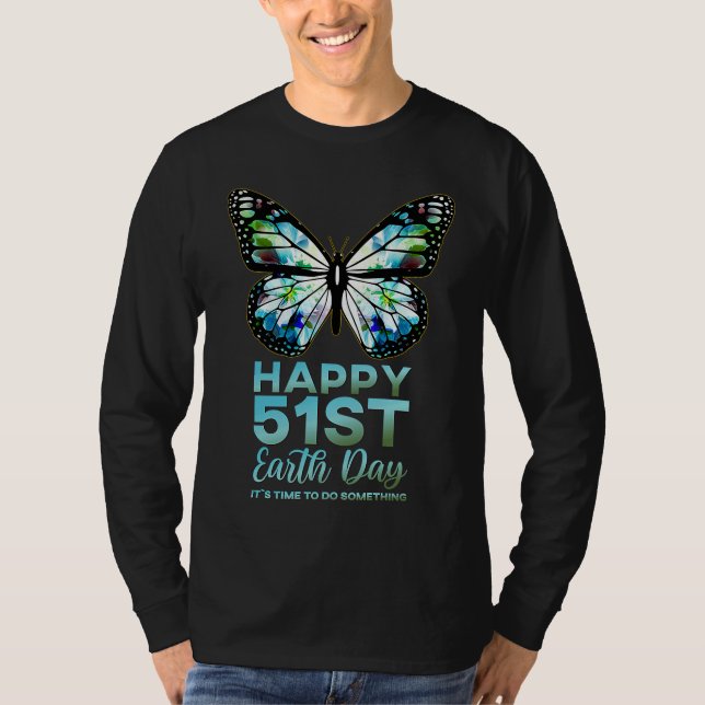 Camiseta Alles Gute zum 51st Day der Erde Monarch Flower Bu (Frente)