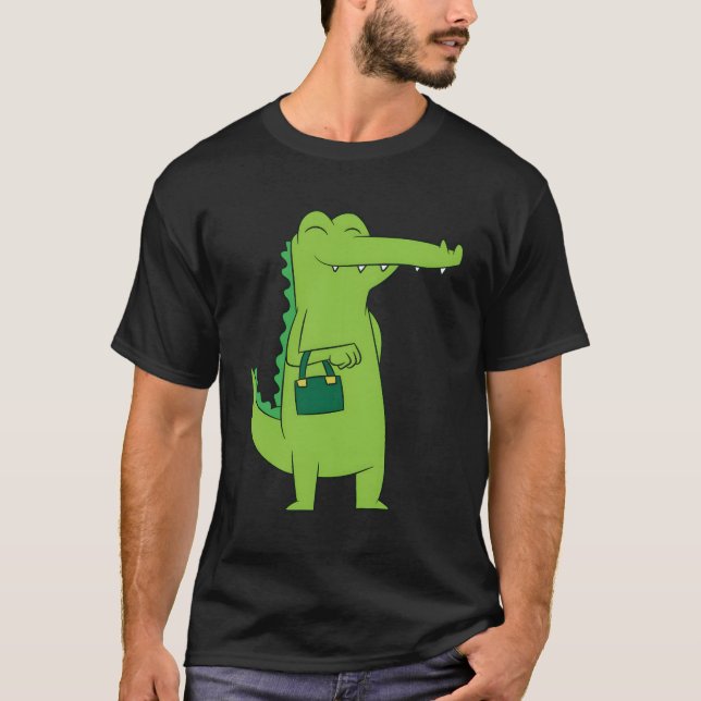 Camiseta Alligador De Corte Com Crocodilo De Saco Com Alça (Frente)