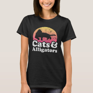 Camiseta Alligador de Gatos e Alligadores para Homens Mulhe