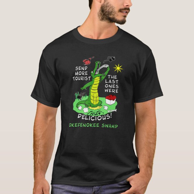 Camiseta Alligador de pântanos do Okefenokee envia mais Sou (Frente)