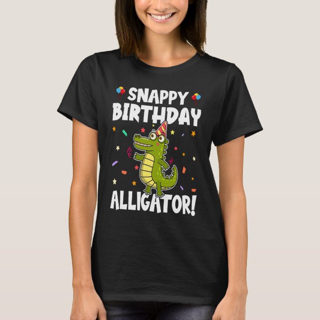 Camiseta Alligador Instantâneo do Alligador de Aniversário  (Frente)