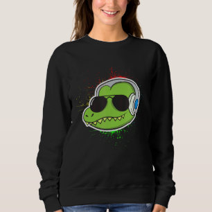 Camiseta Alligador legal com Alligador de Fones de ouvido