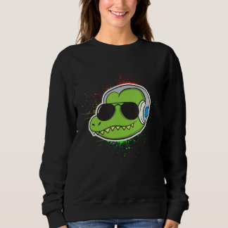 Camiseta Alligador legal com Alligador de Fones de ouvido