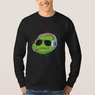 Camiseta Alligador legal com Alligador de Fones de ouvido