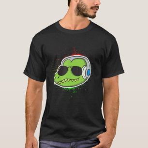 Camiseta Alligador legal com Alligador de Fones de ouvido