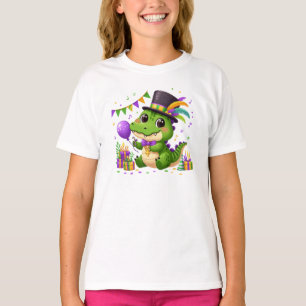 Camiseta Alligador Mardi Gras Cute