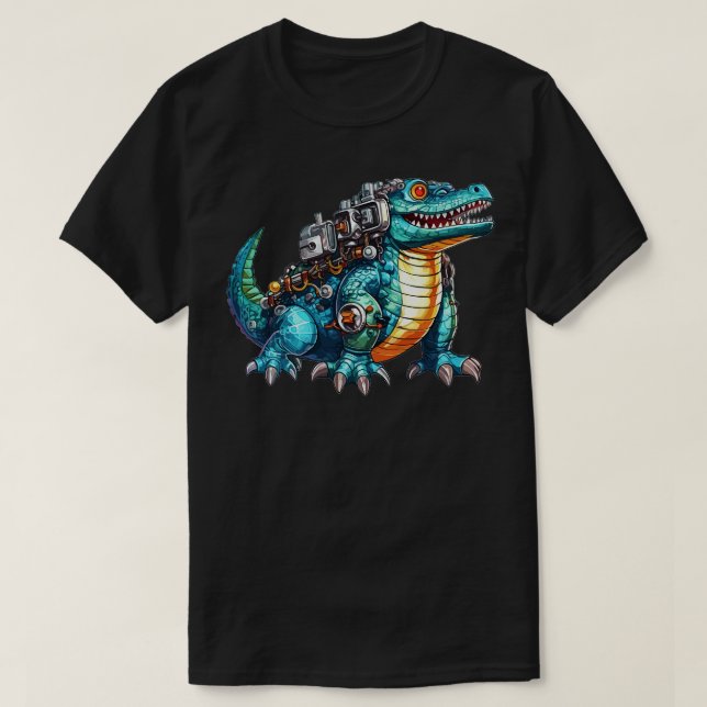 Camiseta Alligador robô TShirt (Frente do Design)