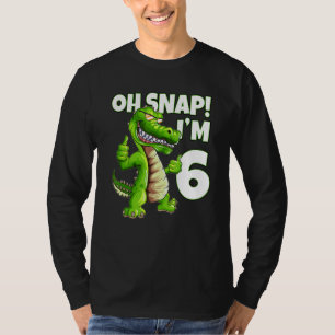 Camiseta Alligadores 6 Birthday Kids Crocodilo Birthday Ou