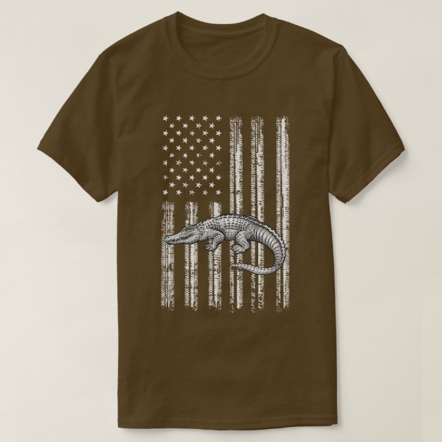Camiseta Alligator 4 de julho americano (Frente do Design)