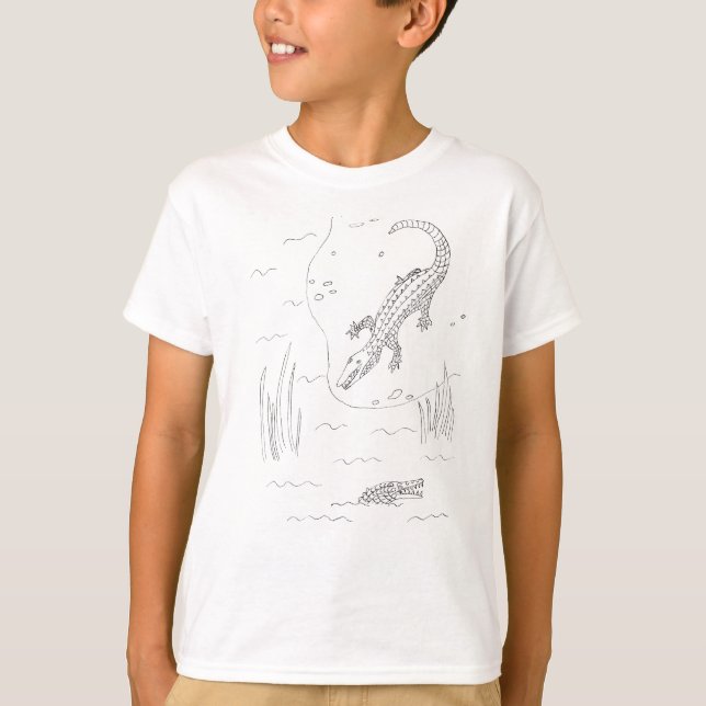 Camiseta Alligator Animal Coloring-in (Frente)
