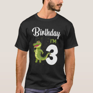 Camiseta Alligator Birthday, 3 anos Crianças do Coelho Meni