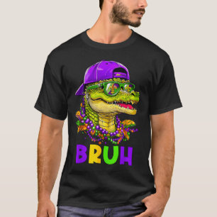 Camiseta Alligator Bruh Mardi Gras Costume Adolescentes B