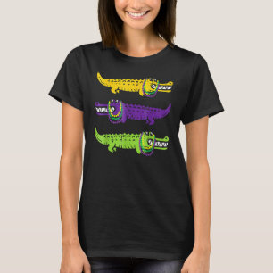 Camiseta Alligator Crocodiles Louisiana Mardi Gras Party Bo