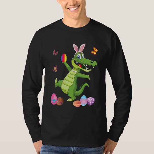Camiseta Alligator E Coelho Coelho Que Ovos De Páscoa Feliz (Frente)