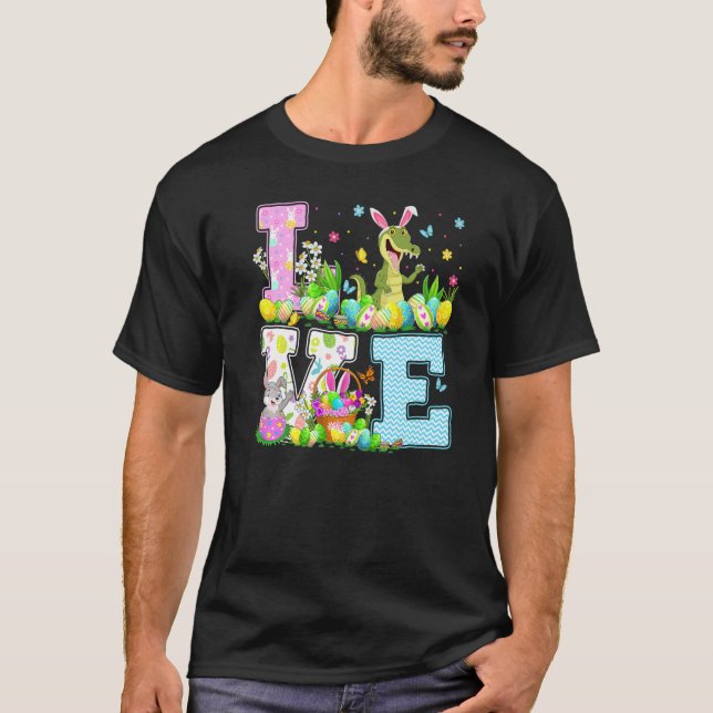 Camiseta Alligator Easter Ovo Hunt Funny Love Alligator Eas (Frente)