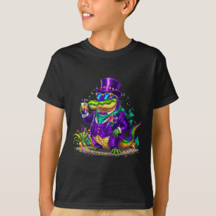 Camiseta Alligator Mardi Gras Carnival Outfit For Mens Wome