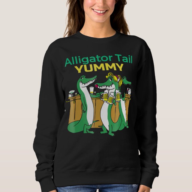 Camiseta Alligator Tail Drinking Teams Bar Humorous (Frente)