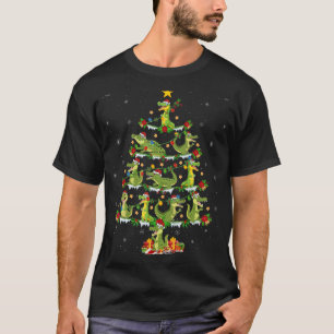 Camiseta Alligator Xmas Lights Alligator Árvore de Natal