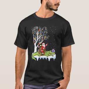 Camiseta Alligator Xmas Papais noeis Anexando o Natal do Al