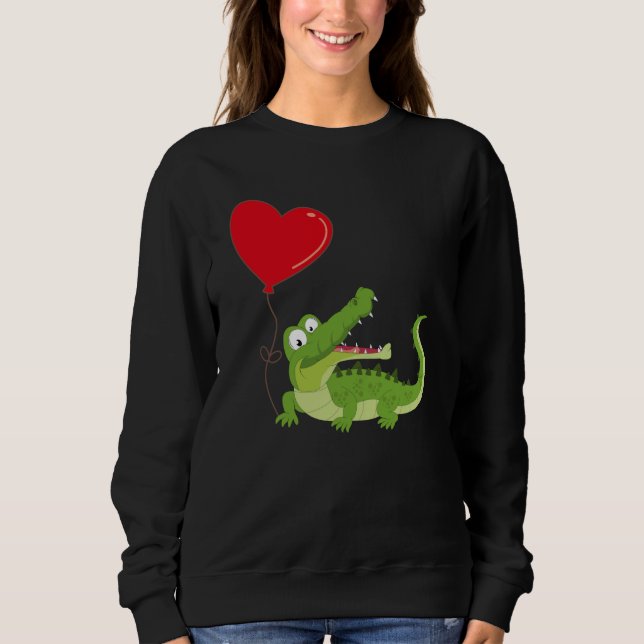 Camiseta Alligators With Heart Balloon Valentines Day Love  (Frente)