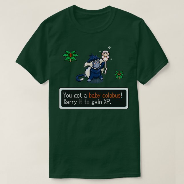 Camiseta Allomother Colobus de 8 bits (Frente do Design)