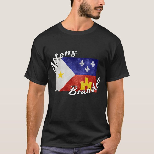 Camiseta Allons Brandon Louisiana Acadiana Flag American (Frente)