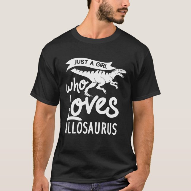 Camiseta Allosaurus Dinossaur Skeleton Skull (Frente)