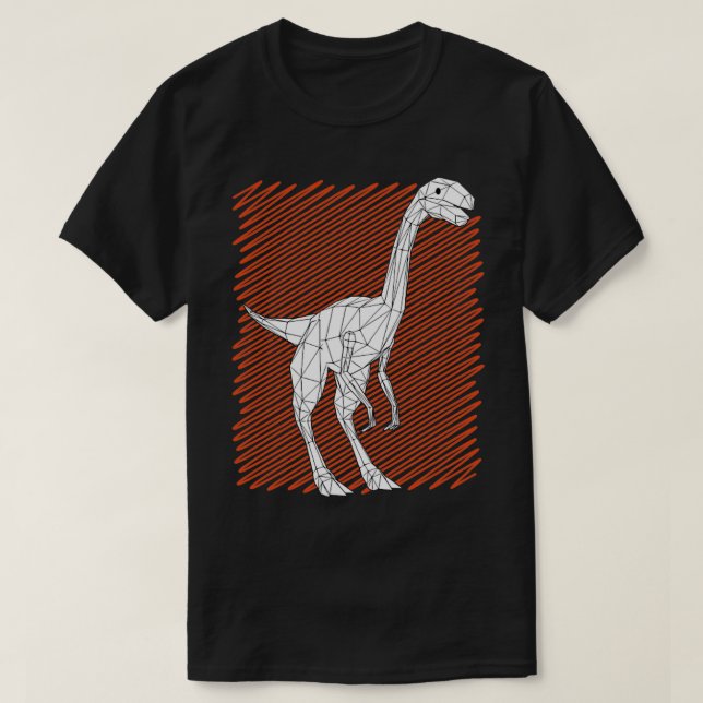 Camiseta Allosaurus poligonais amantes da arte dinossauros (Frente do Design)